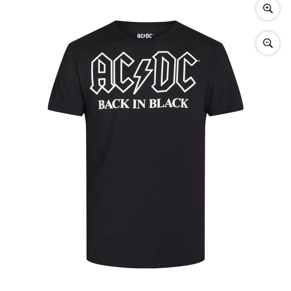 NWT AC/DC Black 'Back in Black' Tee